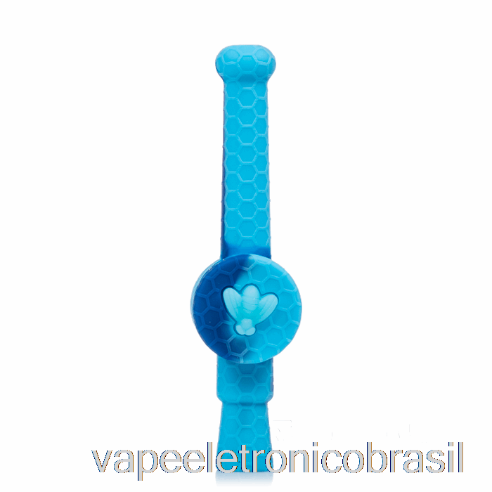Vape Eletrônico Stratus Recuperador Mel Dipper Silicone Dab Palha Mármore Azul (azul Bebê/azul)